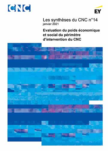 Couverture - Les synthèses du CNC N°14 - Evaluation du poids économique et social du périmètre d'intervention du CNC - 2010-2019