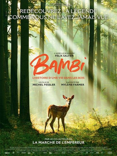 Affiche de Bambi, l'histoire d'une vie dans les bois réalisé par Michel Fessler