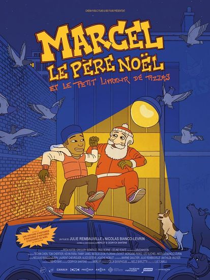 Affiche de Marcel le Père Noël et le petit livreur de pizzas de Julie Rembauville, Nicolas Bianco-Levrin